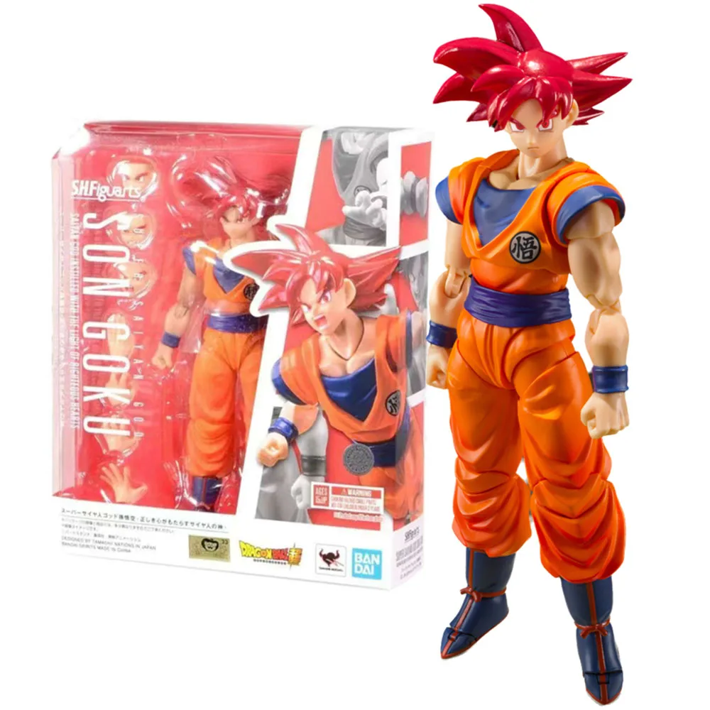 

Bandai Genuine Figure Dragon Ball Model Kit SHF Son Goku Saiyan God Instilled Light Rightedus Hearts Action Figures Boys Toys