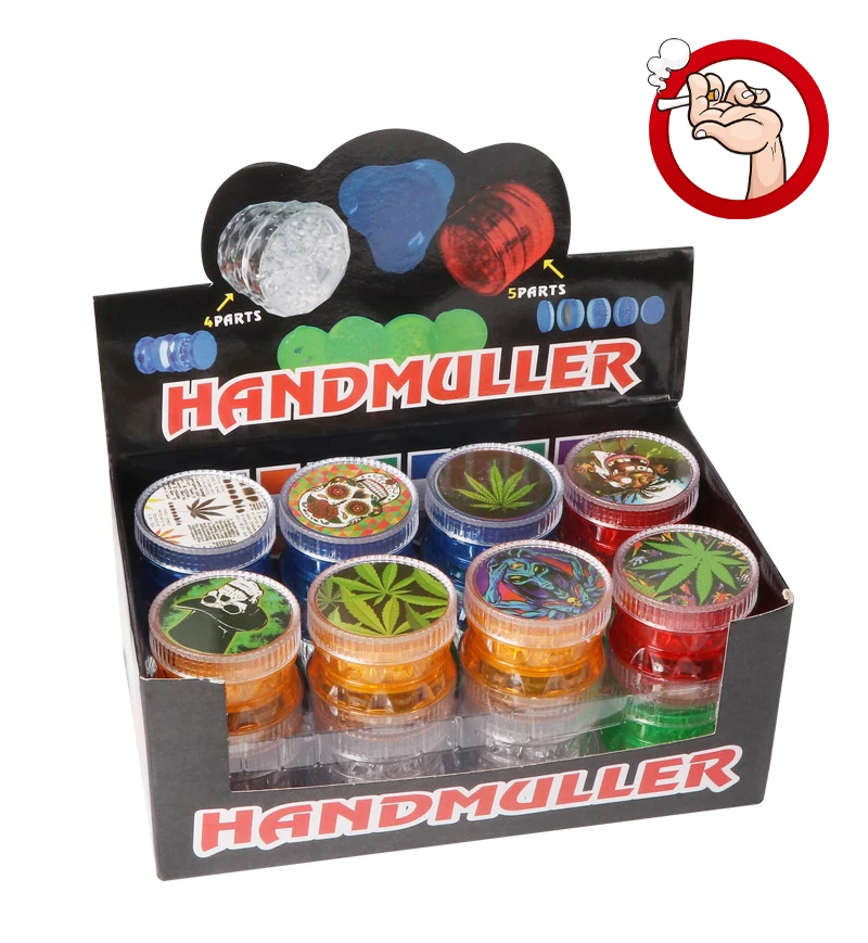 

2025 New 1Pcs Dia:60MM 4 Layers Plastic Pepper Mill Spice Crusher Hand Muller Mixed Color