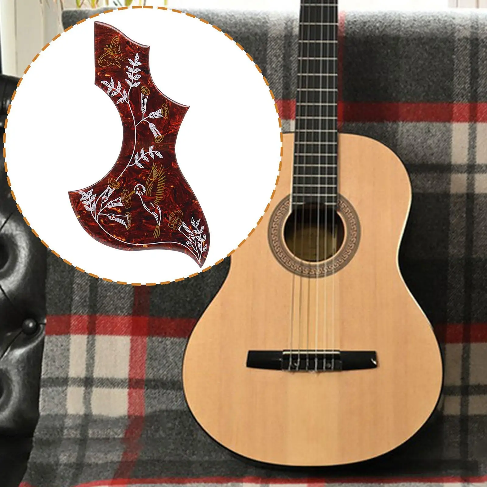 Durable Epoxy Self Adhesive Pickguard Folk Guitar Spare Part Accessory for Acoustic Guitars Scratch Resistant