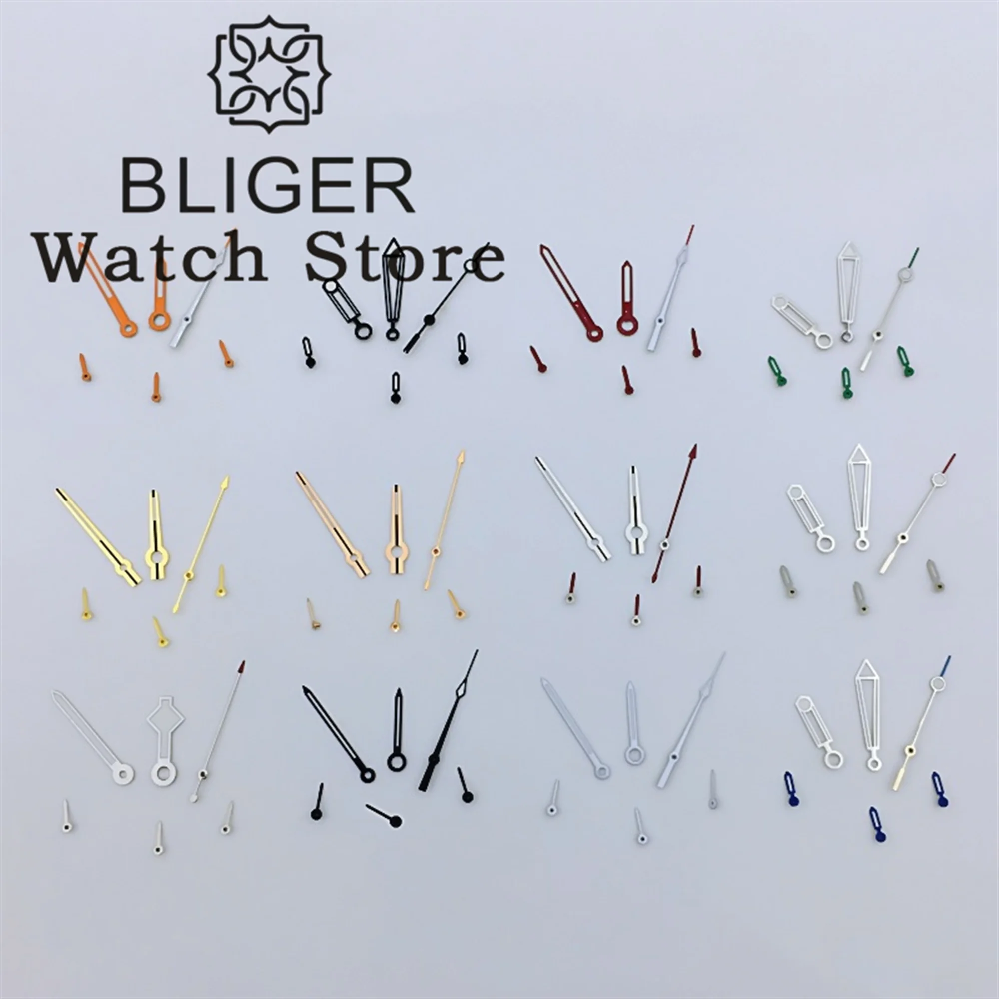 Jam tangan BLIGER tangan dengan VK63 jam tangan kuarsa gerakan perak kuning merah hijau bercahaya 6 buah/Set cocok gerakan VK63