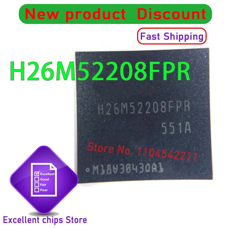 

(5-10piece) 100% New H26M52208FPR 16GB BGA153 EMMC H26M52208FPRE-NAND BGA Chipset