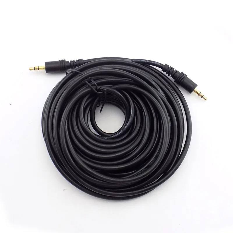 10M/15M/20M 3.5mm Male to Male Plug Audio Stereo Aux Extension Cable Jack Cord for TV Computer Laptop MP3/MP4