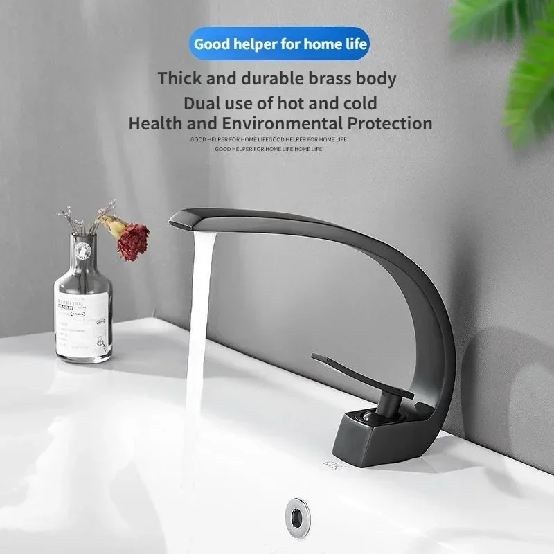 Bathroom Faucet Gold White Bathroom Basin Faucet Cold Hot Water Mixer Sink Tap Deck Mounted Black Tap
