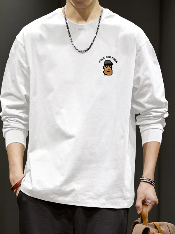 

Очень большая мужская футболка с длинным свеком из американского модного бренда 300 Pou, свободная посадка, круглые шнурки Ne Base irt...