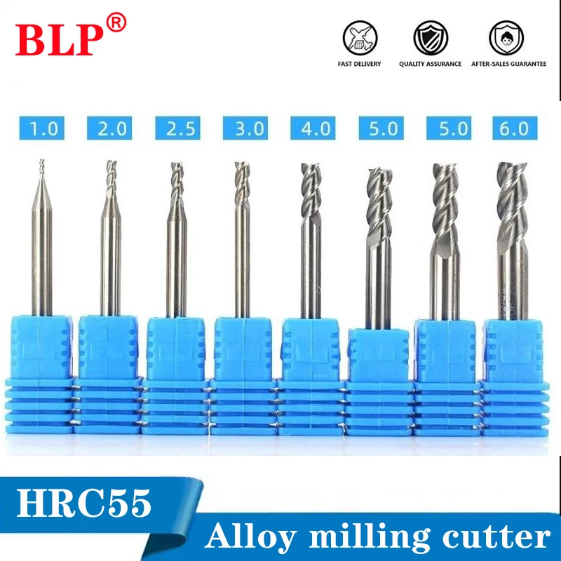Milling Cutter Tungsten Steel Hrc55 3 Blade Alloy Coating Tool Aluminum Cnc Maching Endmill Milling Cutter Woodding Tools