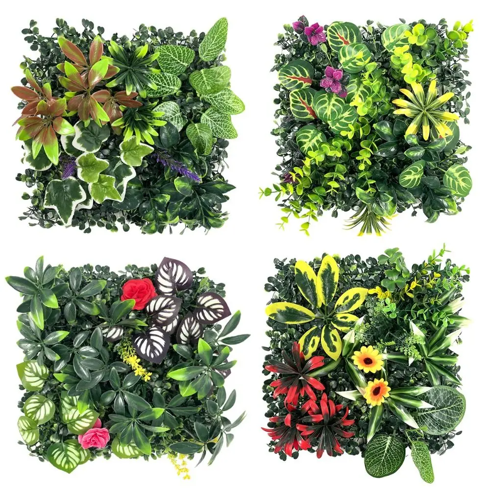 DIY Artificial Plant Wall Panel Sunflower UV Protection Artificial Eucalyptus Carpet Eternal Life Lifelike Artificial Fern Grass