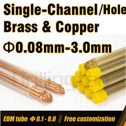 EDM Tube 0.08 mm - 3 mm Brass Copper Single Hole Electrode Tube High Precision Tube for EDM Small Hole Drilling Machine