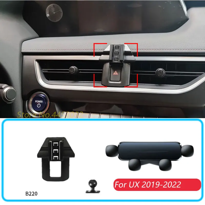 Car Phone Holder For Lexus UX 260h 300 2019-2022 Gravity Stand Mount Support Horizontal GPS Mobile Bracket Accessories With Base