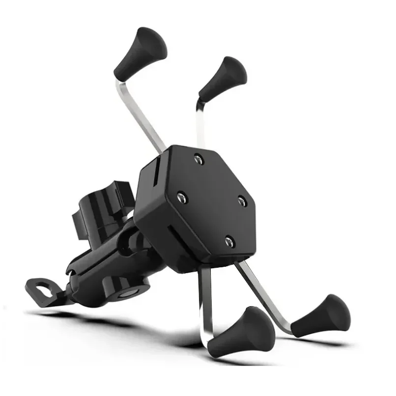 AliExpress Muzisn Motorcycle Phone Holder Mirror Mount 4-Claw X-Type Phone Stand for E-Bike Scooter GPS Navigation