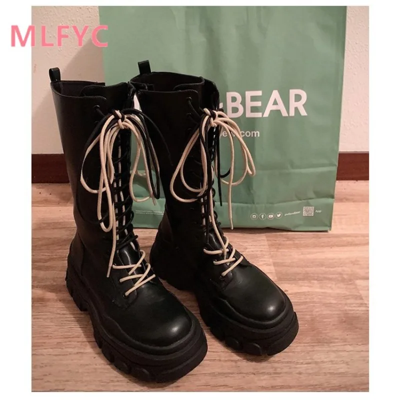 Brown Black Boots Winter Thin Women\'s 2024 New Thick Sole Shoes High Barrel Boots Show Thin brown long boots