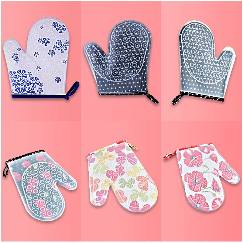 

1PCS Heat Resistant Thickening Cooking Tools Microwave Oven Gloves Non-slip Oven Mitts Silicone Kitchen Accessories