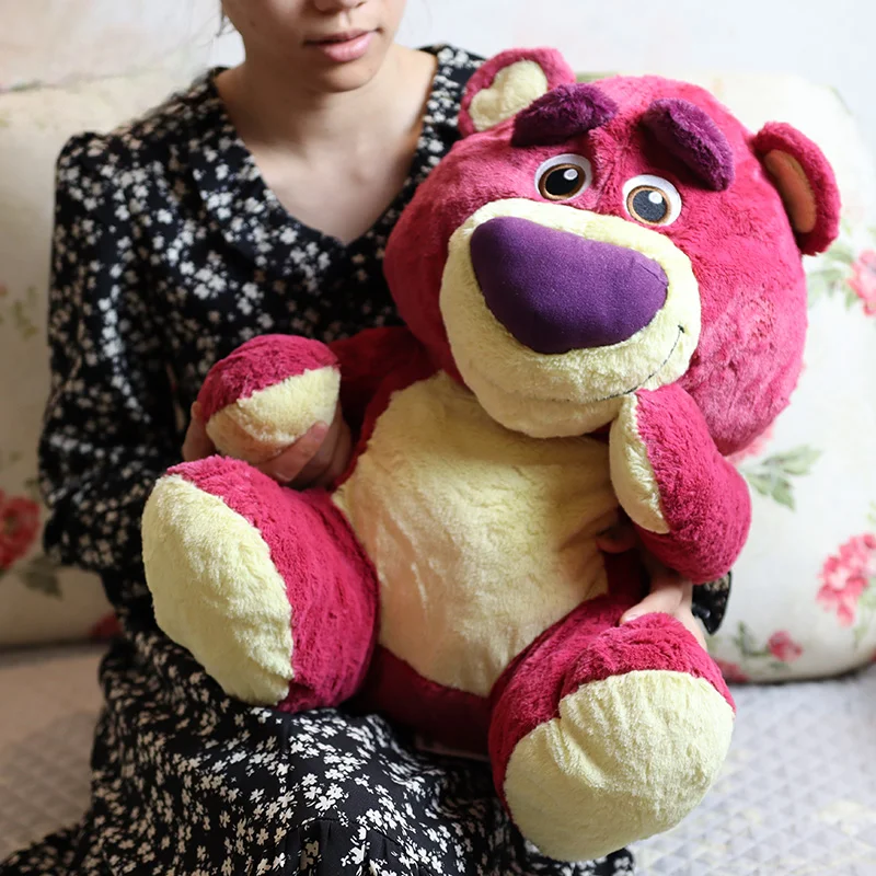Large Lotso Bear Plush Pillow Dolls Kawaii Toy Story Stuffed Animals Anime Things Kids Room Decor Cute Soft Toys Gift For Girls