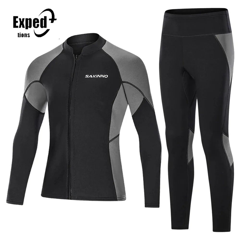 2MM Men Jackets Hunting Windsurf Underwater Fishing PantsNeoprene Wetsuit  Kitesurf Scuba Diving Swimwear Clothes Surf Equipment