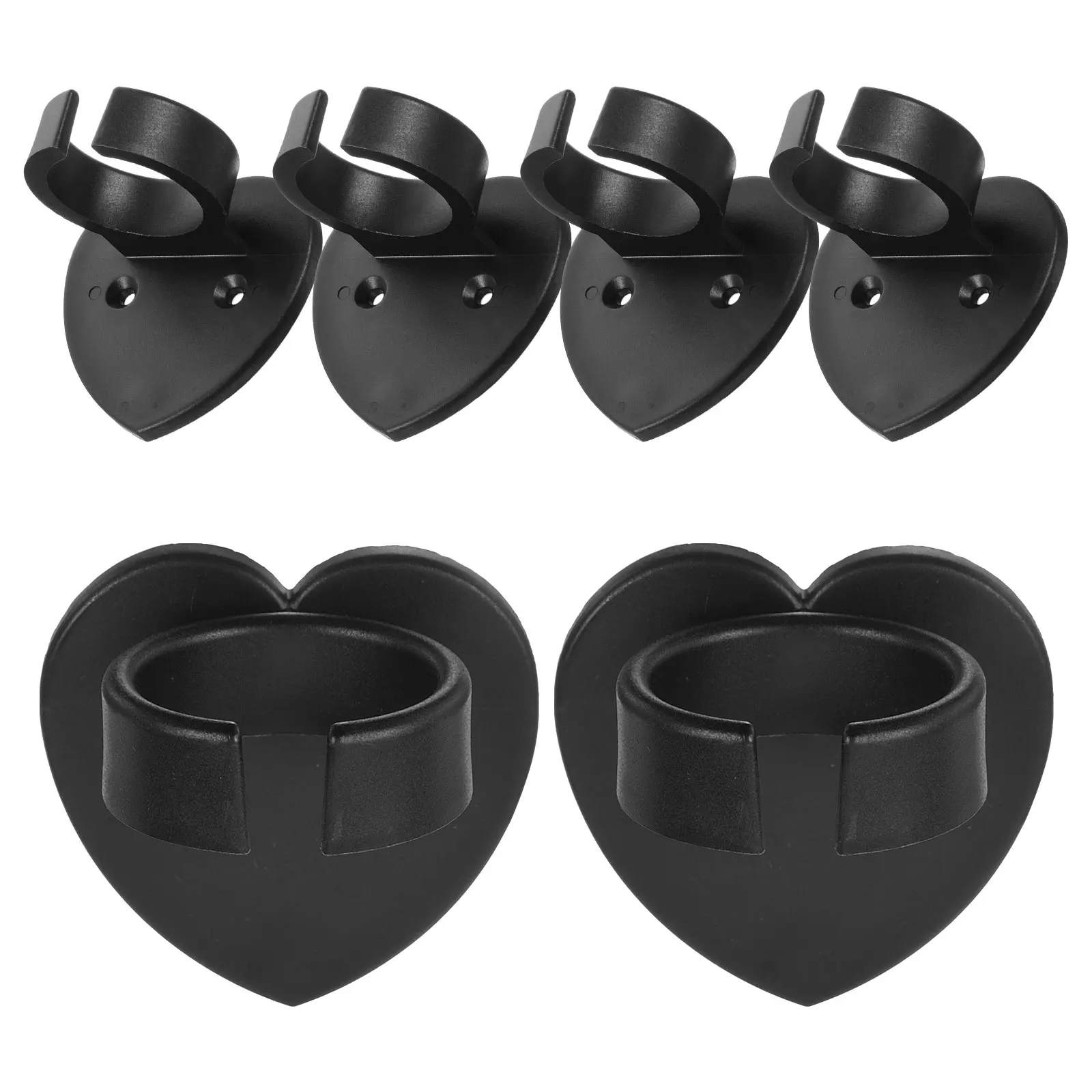 

6pcs Microphone Holder Clip Fixing Mics Heart Shaped Mount Wall Bracket White Roll Ring KTV Accessories