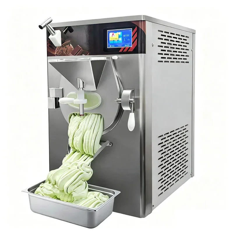 Commercial Countertop Hard Ice Cream Implement Stainless Steel Touchscreen Gelato Freezing Equipment
