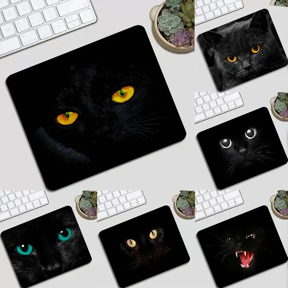 

Black Cat Print mouse pad office computer desk pad decoration game accessories keyboard pad