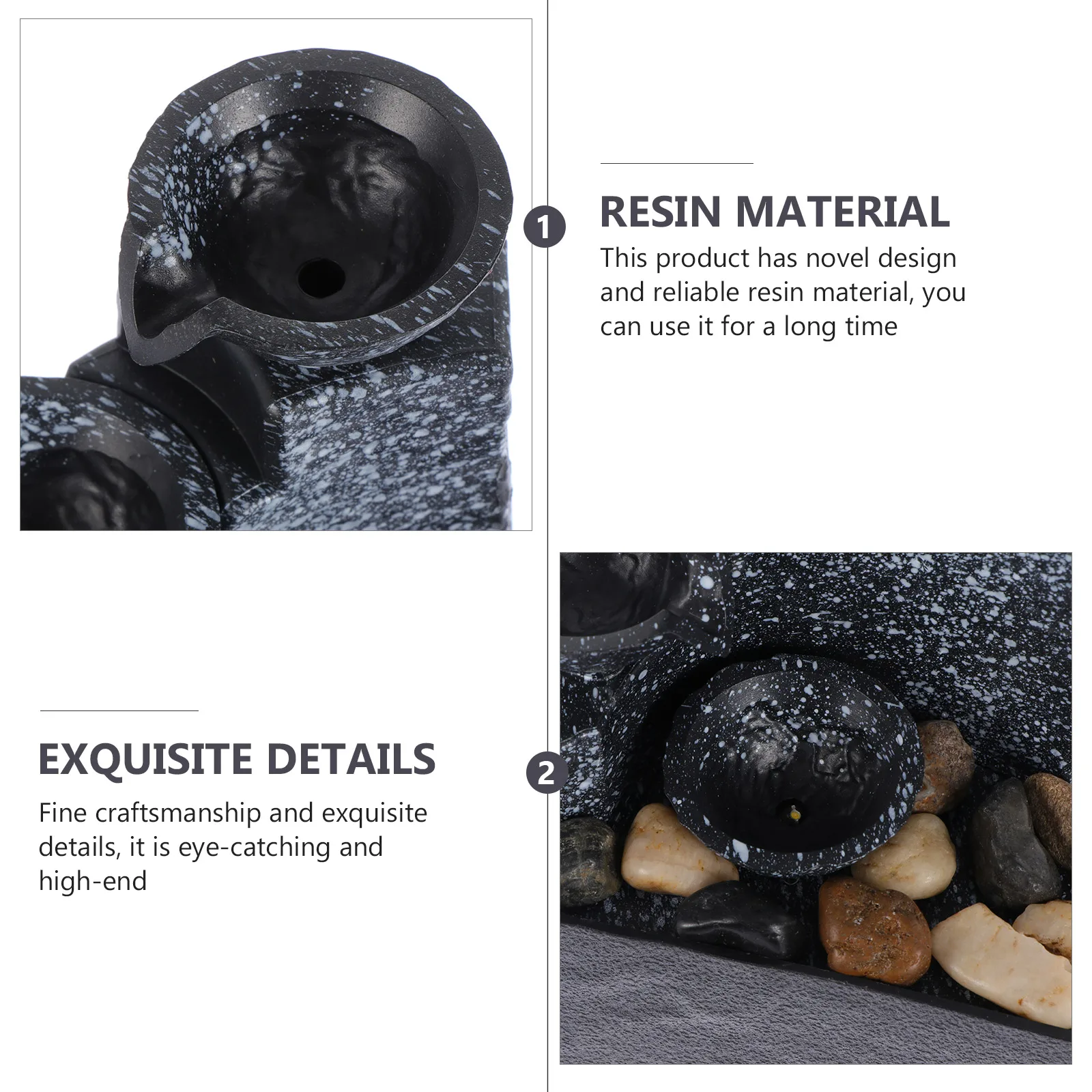 

1 Set Small Resin Waterfall Ornament Portable Powered Garden Decor Desktop Home Office Yard Decoration Gift Water Resin
