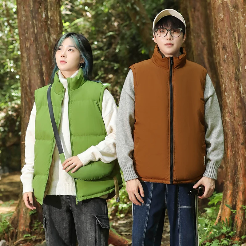 

Double Sided Down Cotton Vest Unisex Autumn and Winter Thick Warm Vest Man Autumn and Winter Couple's Vest Classic Waistcoats