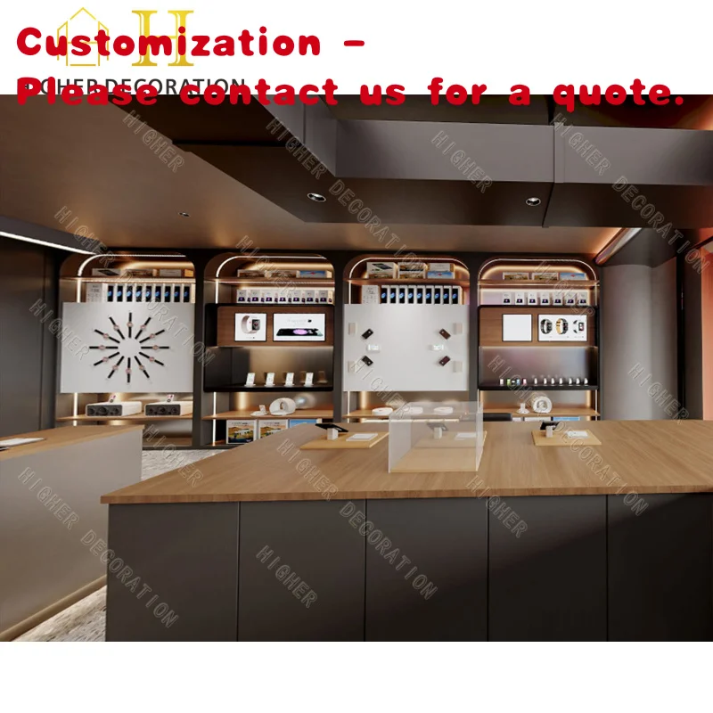 custom.Custom Cellphone Wall Display Showcase Mobile Phone Shop Furniture Electronics Showroom Design