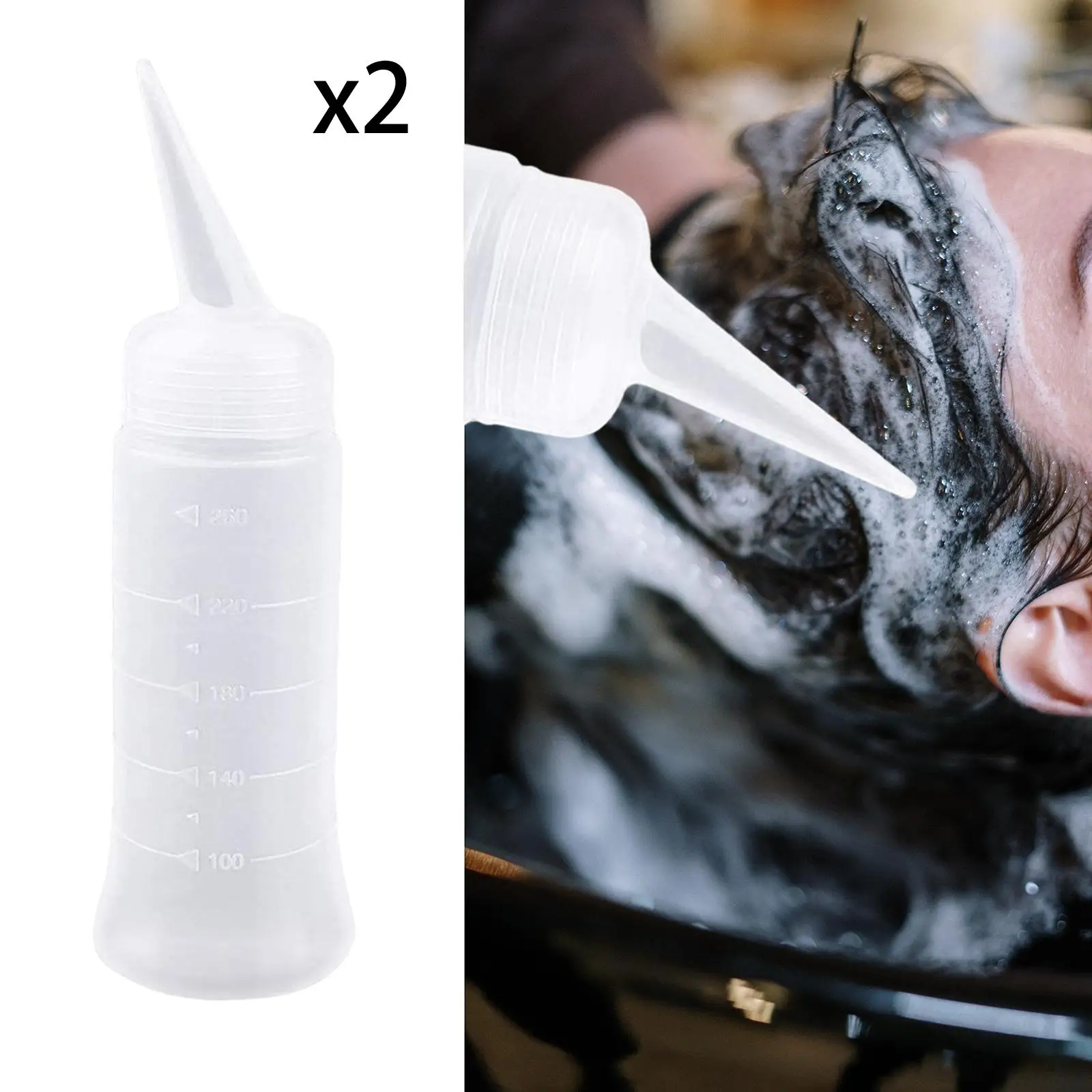 2Pcs Applicator Bottle Refillable Squeeze Bottle for Salon Home Barbershop
