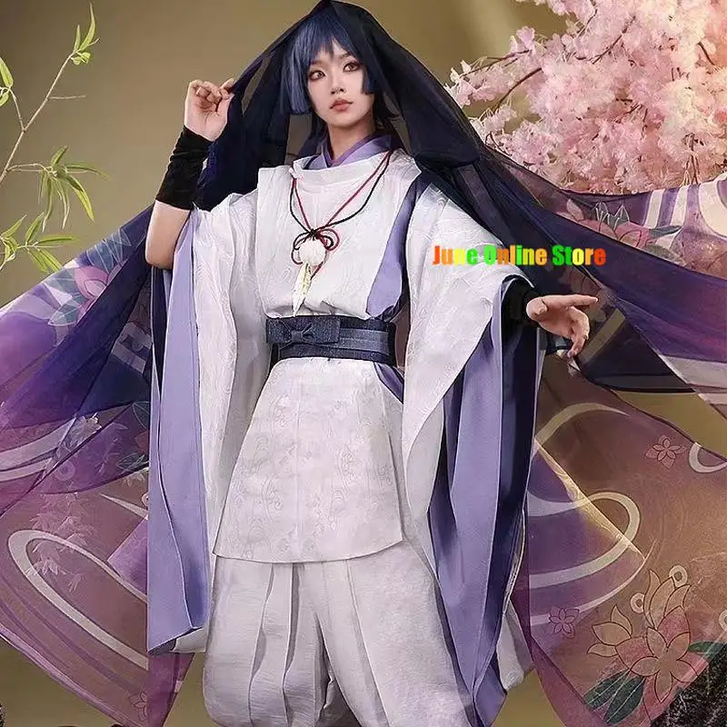 Past Wanderer Kunikuzushi Genshin Impact Scaramouche คอสเพลย์ชุดวิกผมอะนิเมะเกม Balladeer Kimono ฮาโลวีนสําหรับผู้หญิงผู้ชาย