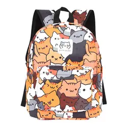 Mochila De gatito encantador para mujeres adolescentes, bolsas escolares de secundaria primaria, mochila para niños, bolsa de libros para estudiantes