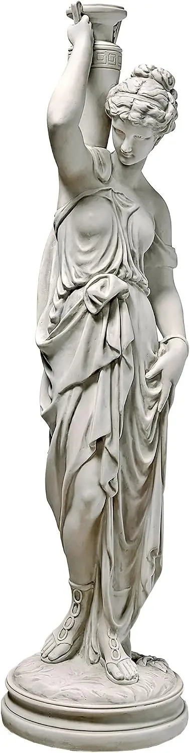 Dione the Divine Greek Water Woman Indoor/Outdoor Garden Statue, Grande, 38 inches tall, Cast Stone Resin, Antique Stone Finish