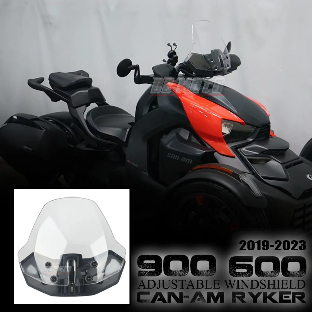 

Motorcycle Adjustable Windscreen Windshield Wind Screen Shield For Can-Am Ryker 600 900 Sport Rally Edition 900 ACE 2019-2023