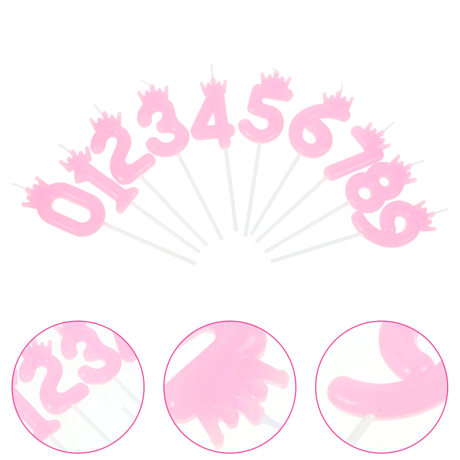 10Pcs Birthday Number Candles 3D Crown Shape Cake Decoration for Party Celebration Kids Adults Decor Favors