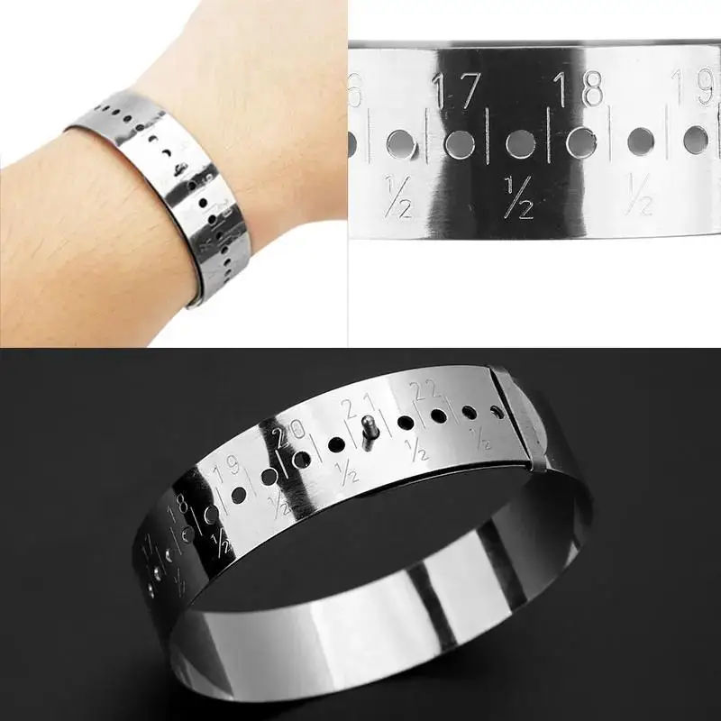 1PC Stalness Steel Bangle Sizer Gauge Measure Bracelet Measuring Equipment for Diy Jewelry Tools Making Accessories 15-25cm
