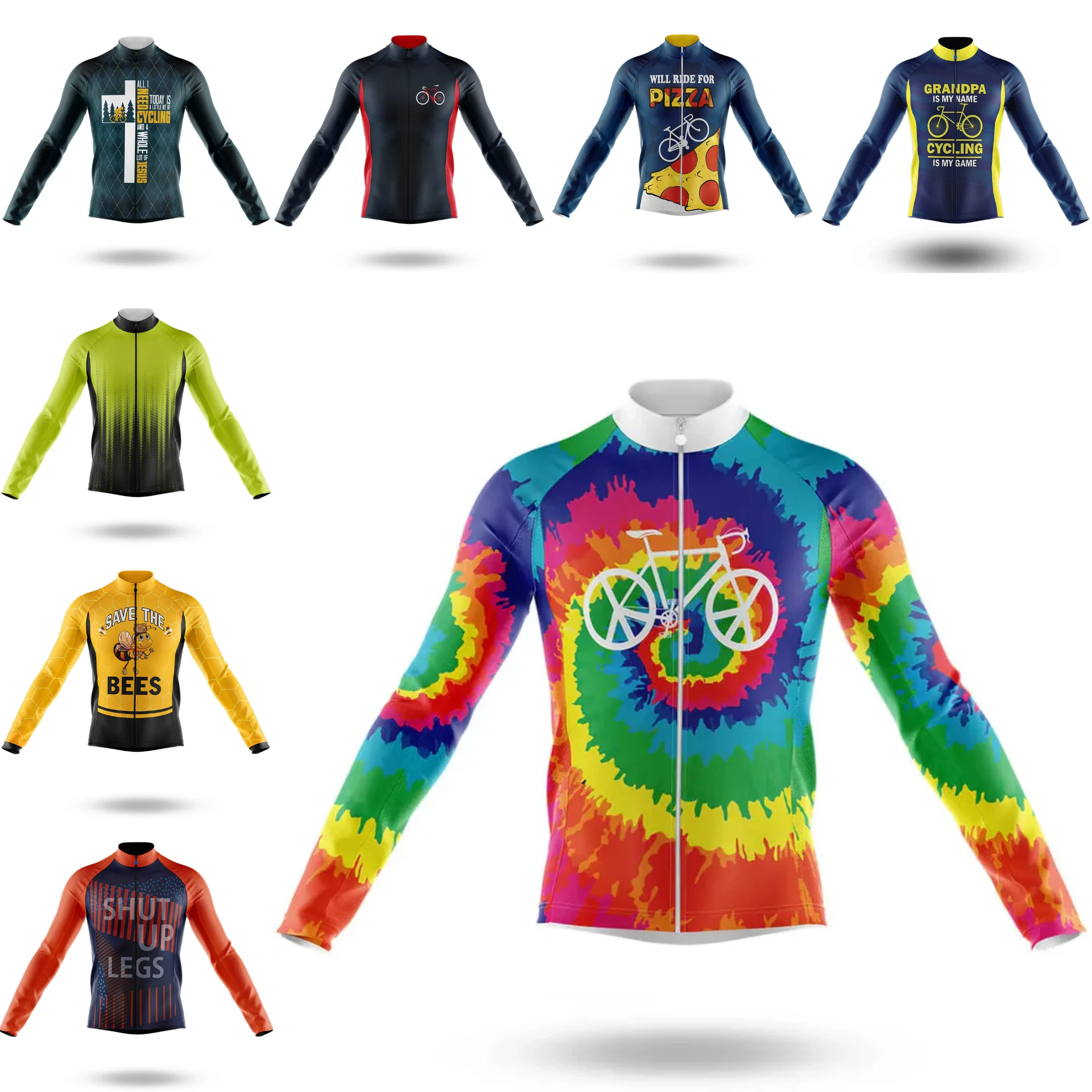 

Is My Game Cycling Jersey for Men Bicycle Jersey Team Cycling Shirt Long Sleeve Bike Wear Premium Cycle Clothes, New, 8 Styles