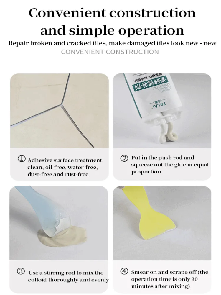 Tile Paste Repair Ceramic Paste Repair Epoxy Tile Repair Paste Glaze Repair Paste Filling Material ceramic crack repair adhesive