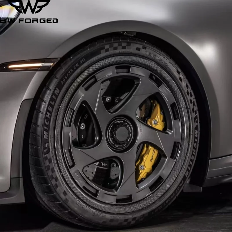 

BW High Quality Custom 5x114.3 6061-T6 Alloy Carbon Fiber Forged Racing Car Wheels Sports Wheels 19 20 21 22 24 26 Inch