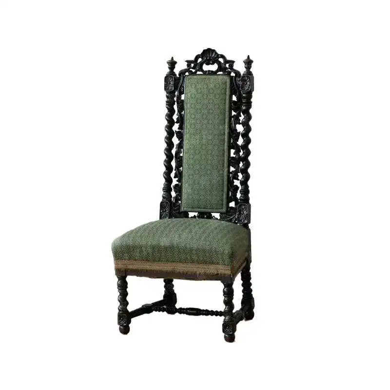 

LMM retro American chair engraved old soft bag studio photography backrest dining chair