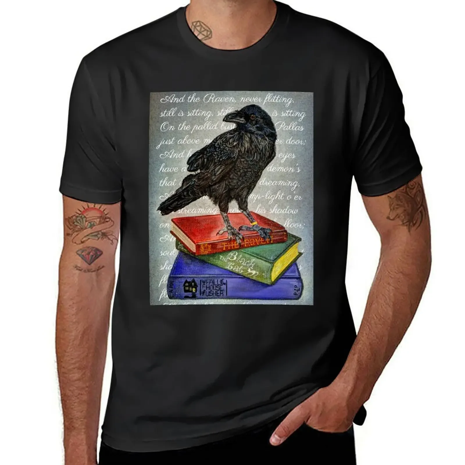 Surreal Raven - Original Artwork - Inspired by Edgar Allan Poe Poem T-Shirt plus sizes men clothes