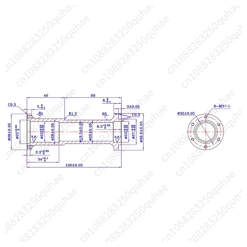 18Kg Thrust Micro Turbojet Engine Accessories, Connecting Tube Shaft Sleeve with Set Sleeve Spring