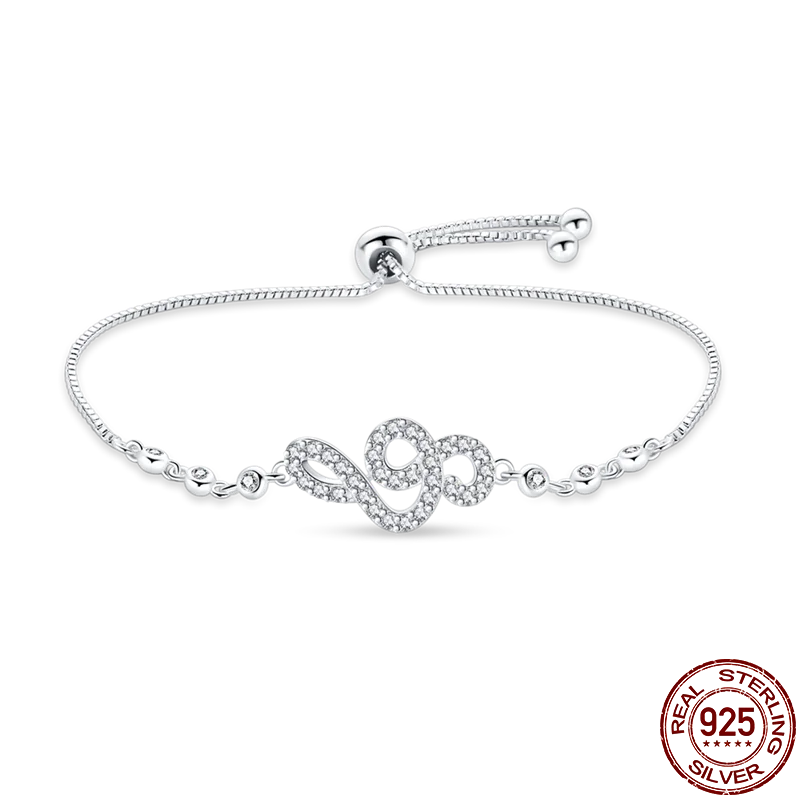 

Original Authentic plata de ley 925 Infinity Adjustable Bracelet For Women Hot Headphone Music Symbol Bracelet For Gift