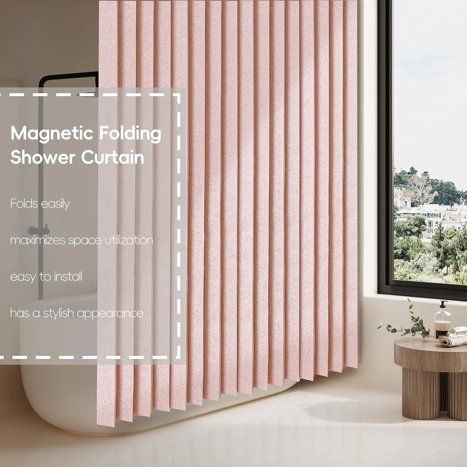 Magnetic Folding Shower Curtain 4
