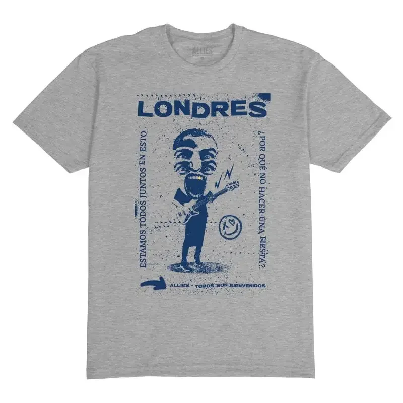 London Punk T Shirt Vintage Retro Rock Poster Design for Men Celebrate Music Scene n Roll