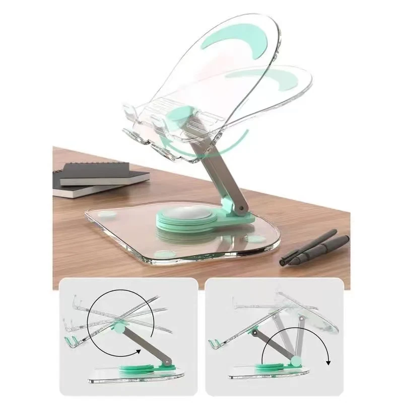 Acrylic Book Stand Clear Book Holder Acrylic Tablet Stand Portable Adjustable Phone Stand Foldable For Live Streaming Reading