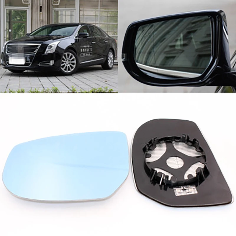 

For Cadillac XTS 2010-2020 Heating Blue Lens Large Vision Rearview Mirror Wide Angle Demist Glass Anti-Glare Turn Single Lamp