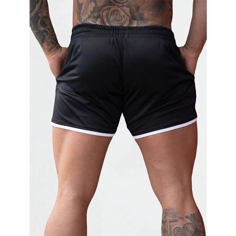 New Men Fitness Bodybuilding Shorts Man Summer Gyms Workout Male Breathable Mesh Quick Dry Sportswear Jogger Beach Short Pants