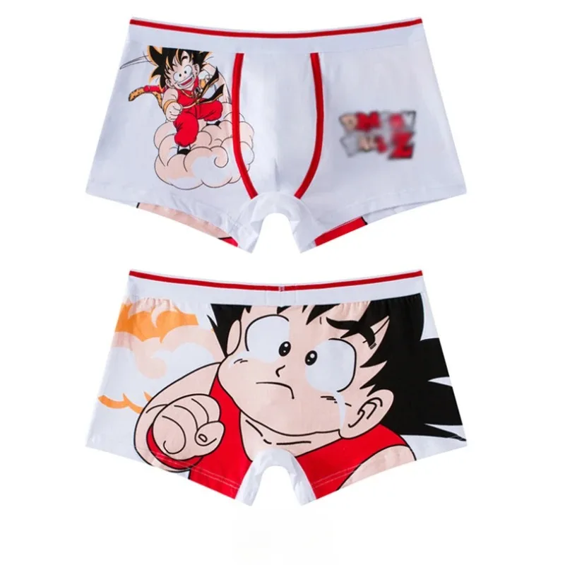 Anime Dragon Ball Men\'s Briefs Cartoon Creative Cotton Men\'s Breathable Panties Luffy Naruto Anime Characters Print Boxer Shorts