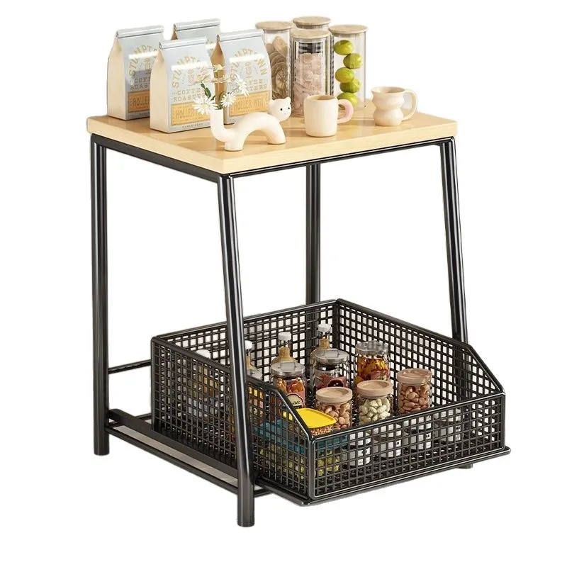 

PYH desktop shelf kitchen multi-functional layered finishing cup holder tea bag countertop storage box
