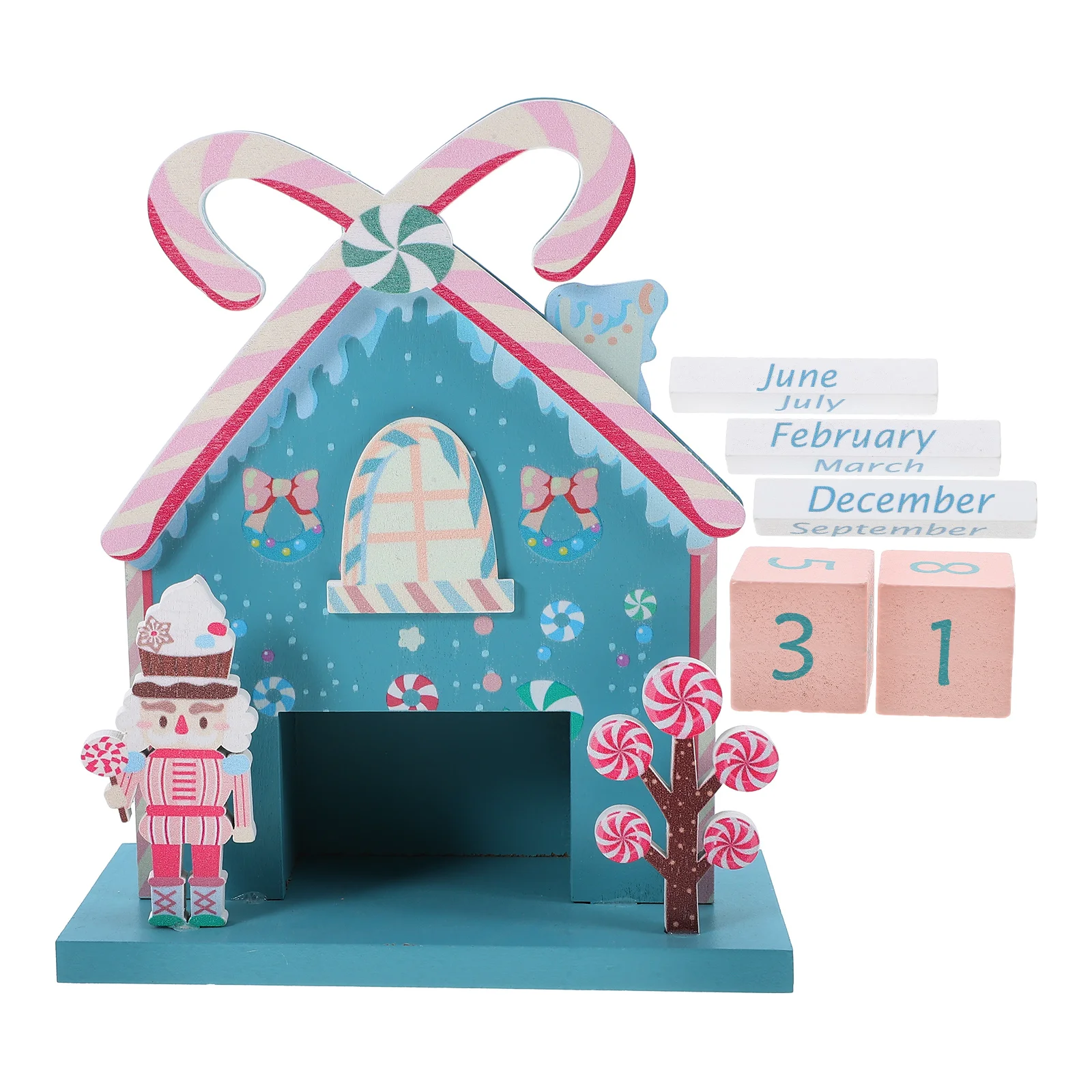 2025 عيد الميلاد خشبية العد التنازلي التقويم سطح المكتب كتلة ديكور كسارة البندق الجندي تصميم عطلة الجدول الديكور للمنزل و #4