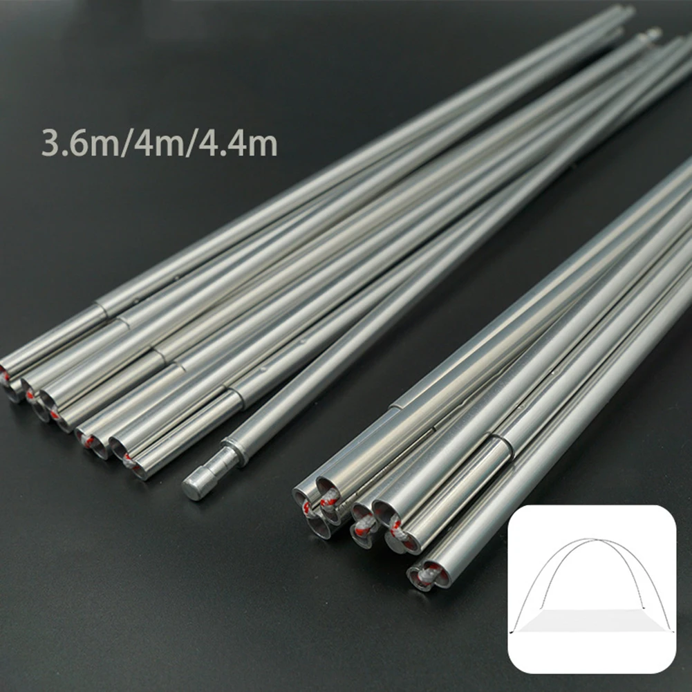 

2pcs 11.2ft-13.5ft Aluminum Alloy Tent Pole Replacement Pole Foldable Camping Tent Poles Repair Lightweight Tents Accessories