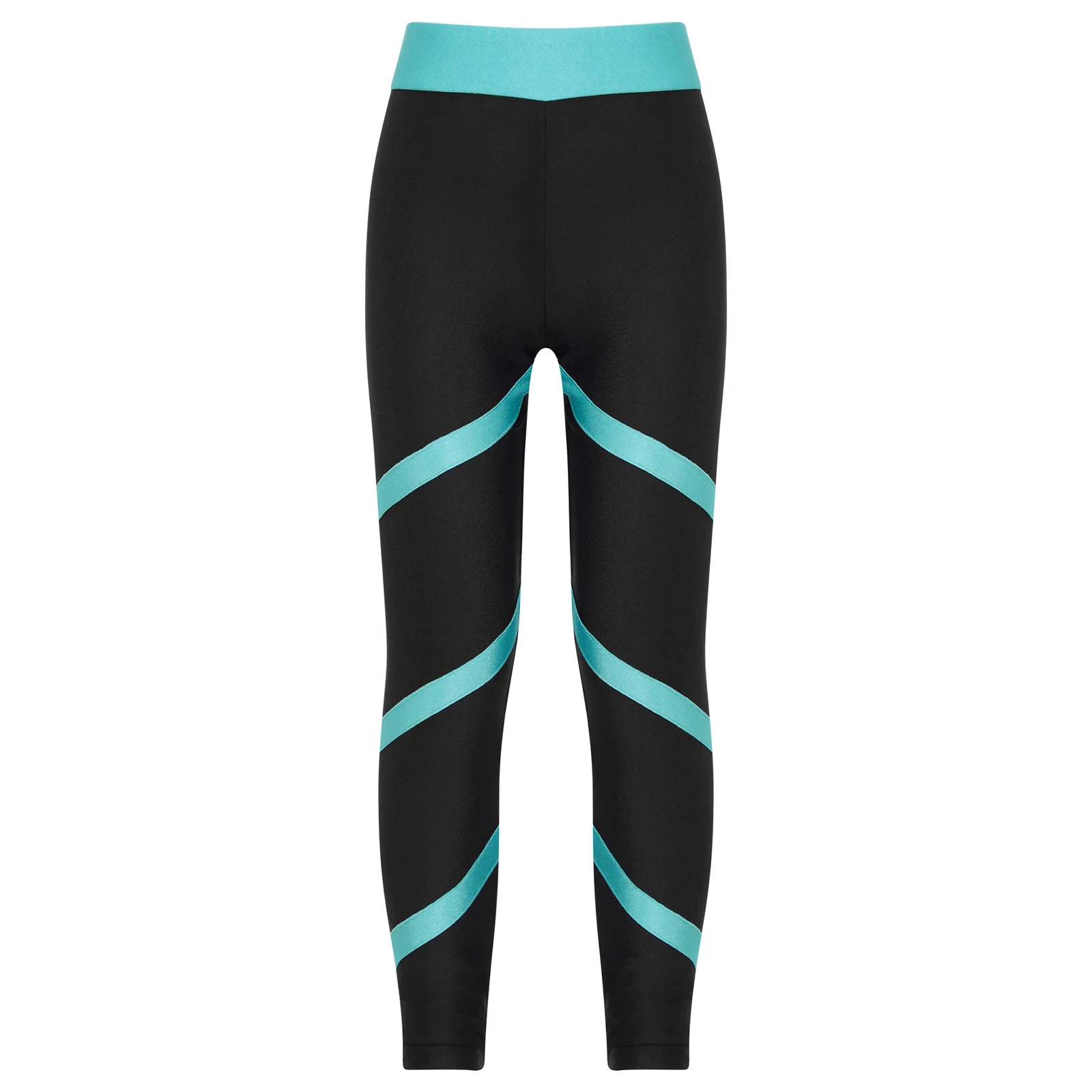 Ginástica das crianças leggings meninas calças magras adolescentes cintura elástica collants para a dança correndo esporte patinação yoga calças