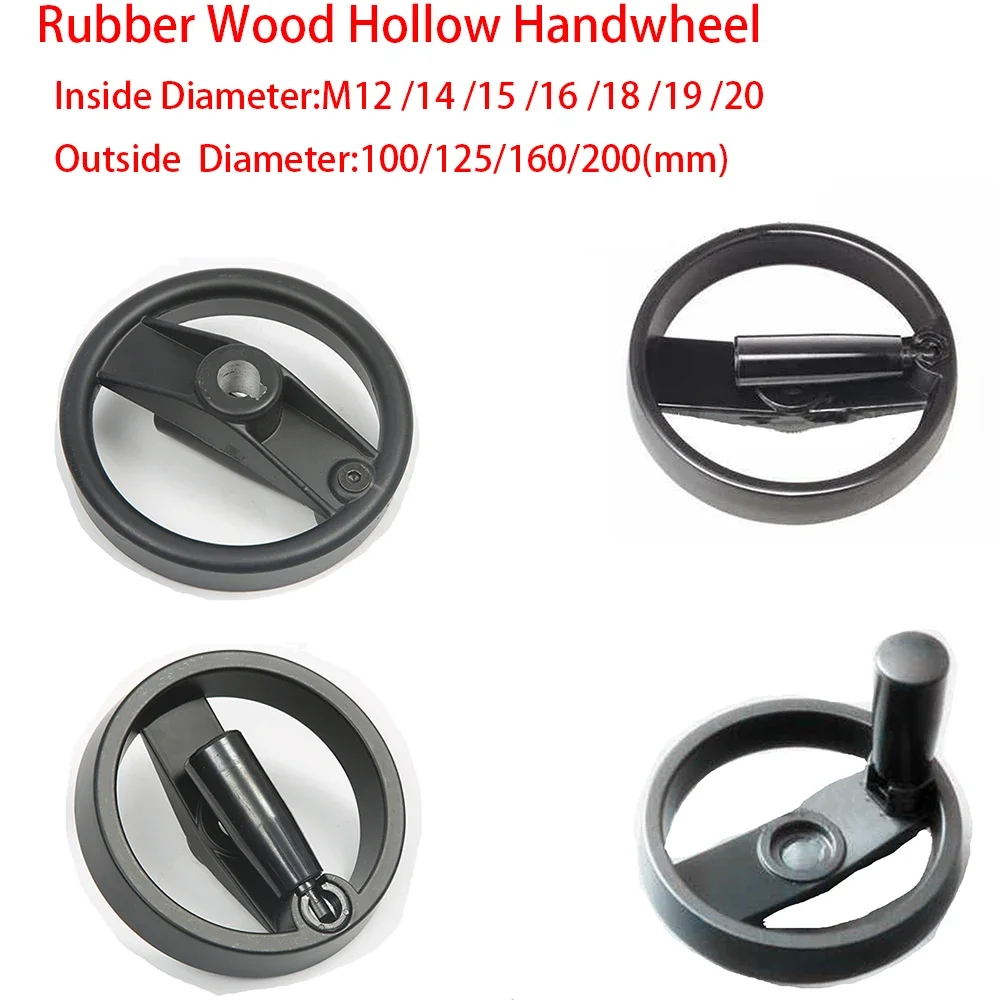 1Pcs M12/14/15/16/18/19/20 Foldable Full Spoke Hollow Handwheel Plastic Handwheel With Keyway Milling Machine CNC Handwheel Tool