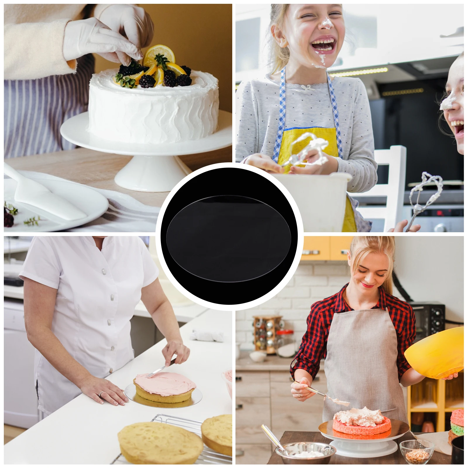 

1pc Cake Scraper White Acrylic Baking Tools Decorating Icing Kitchen Home Scrapers Professional Look Long Lasting