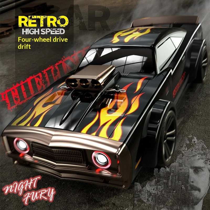 

Спортивный автомобиль Suchiyude Lin Scale Muscle Car 4WD с дистанционным управлением, гоночная модель для дрифта, полностью пропорциональный радиоуправляемый автомобиль, игрушка